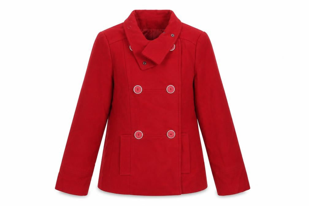 Front view of George women’s red overcoat coat, size UK 12