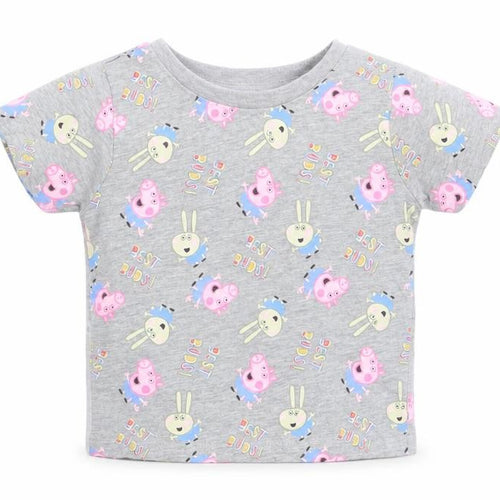Primark Baby Grey  Cotton Basic T-Shirt Size 12-18 Months Round Neck  - peppa pig