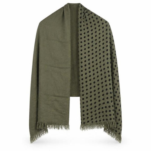 Preworn Womens Green Polka Dot Acrylic  Shawl/Wrap