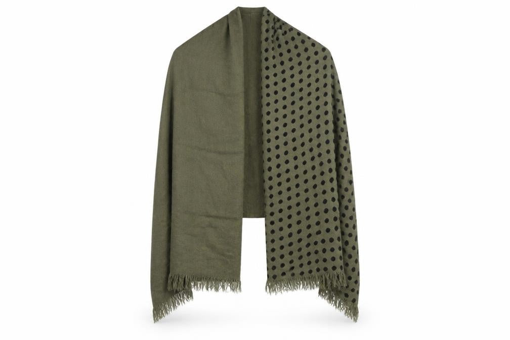 Preworn Womens Green Polka Dot Acrylic  Shawl/Wrap