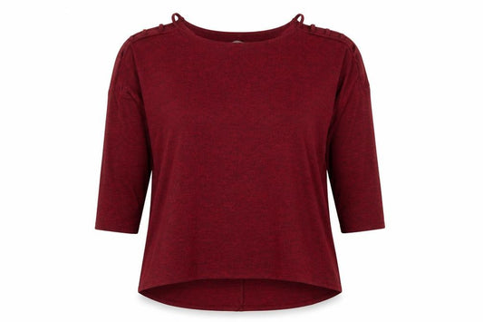 Front view of George women’s red polyester basic t-shirt, size UK 14, round neck