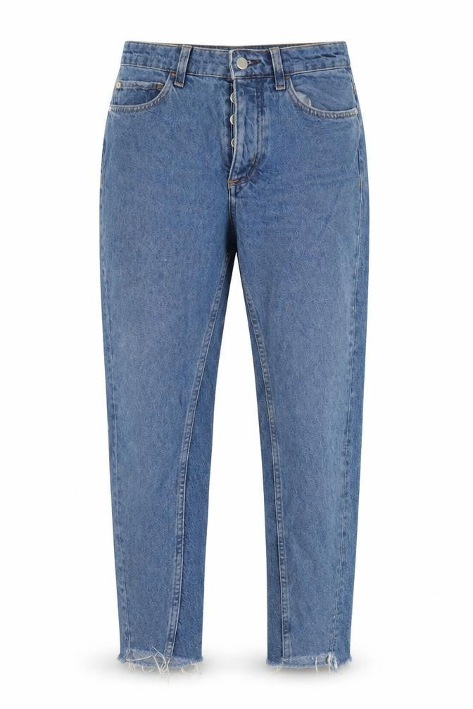 H&M Womens Blue  Cotton Straight Jeans Size 8 L26 in Regular Button