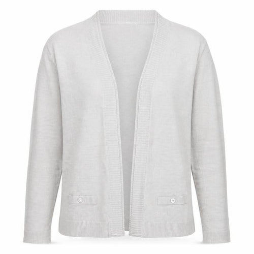 BHS Womens Grey V-Neck  Acrylic Cardigan Jumper Size 12