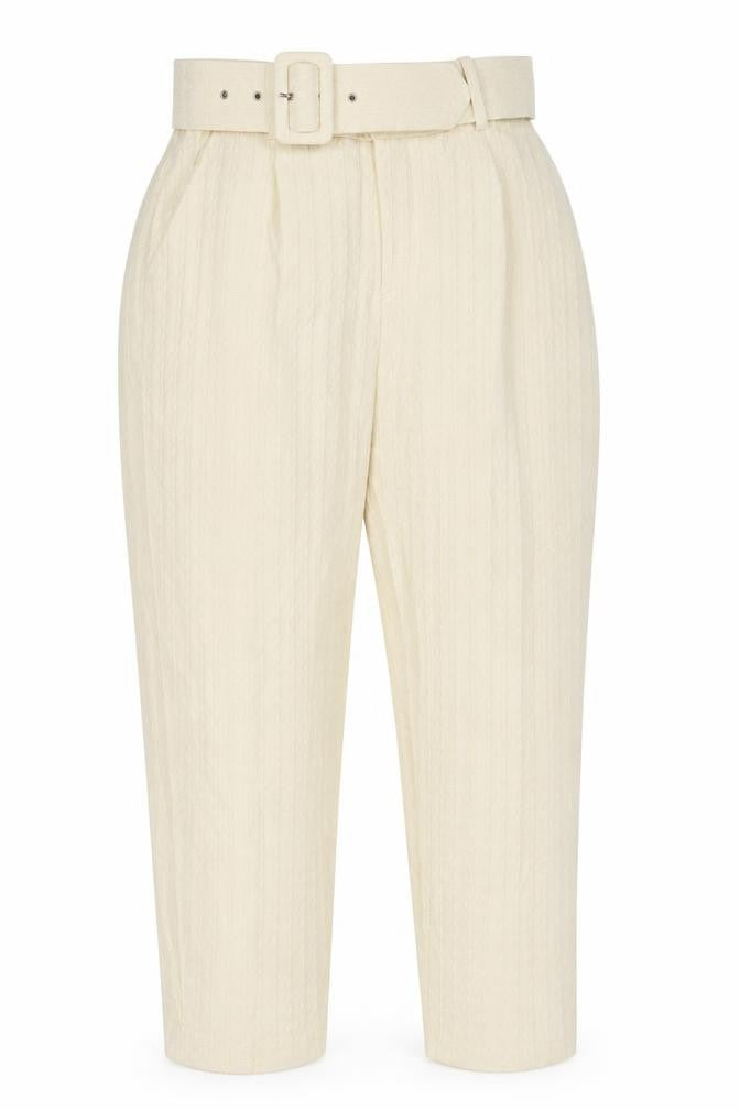 Preworn Womens Ivory  Polyester Capri Trousers Size 28 in L26 in Regular