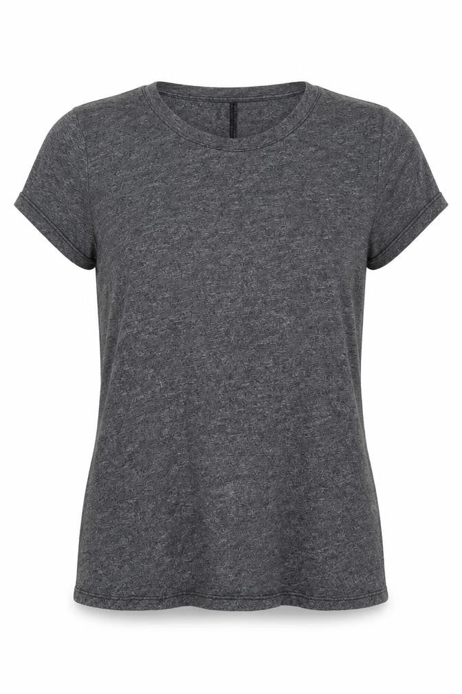 Front view of Michael Stans women’s grey viscose basic t-shirt one size round neck