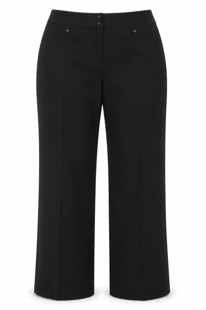BM Womens Black  Polyamide Dress Pants Trousers Size 14 L30 in Regular Button