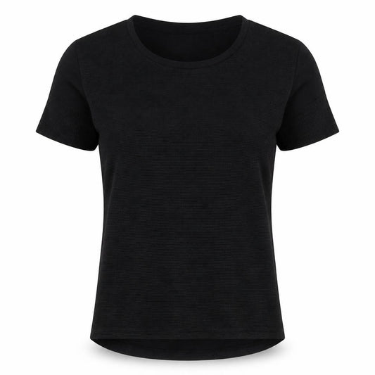 Front view of Vera Moda women’s black polyester basic blouse, size M, round neck