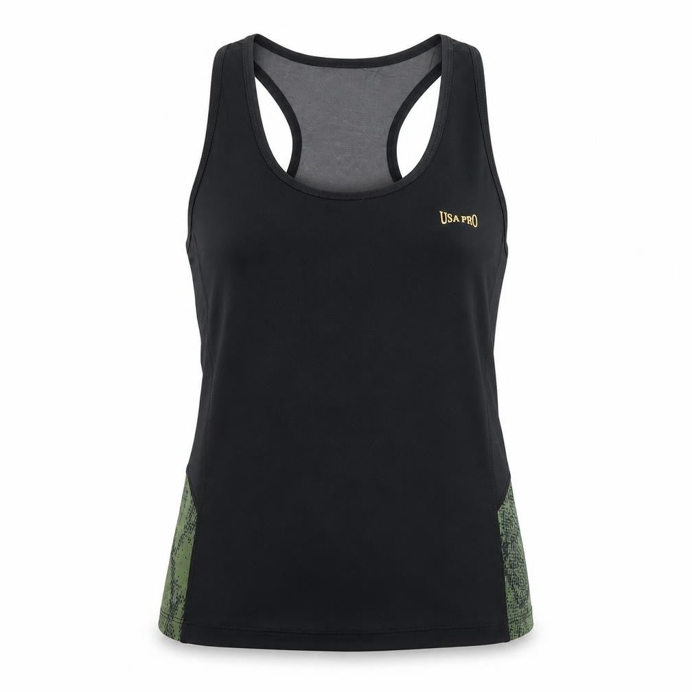 USA Pro Girls Black  Polyester Basic Tank Size 11 Years Round Neck