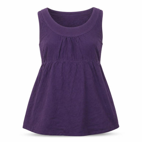 JoJo Maman Bébé Womens Purple  Cotton Tunic Blouse Size S Round Neck