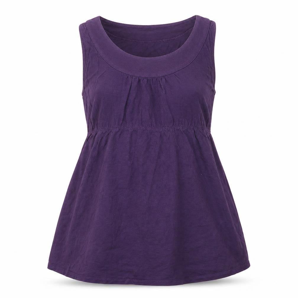 JoJo Maman Bébé Womens Purple  Cotton Tunic Blouse Size S Round Neck