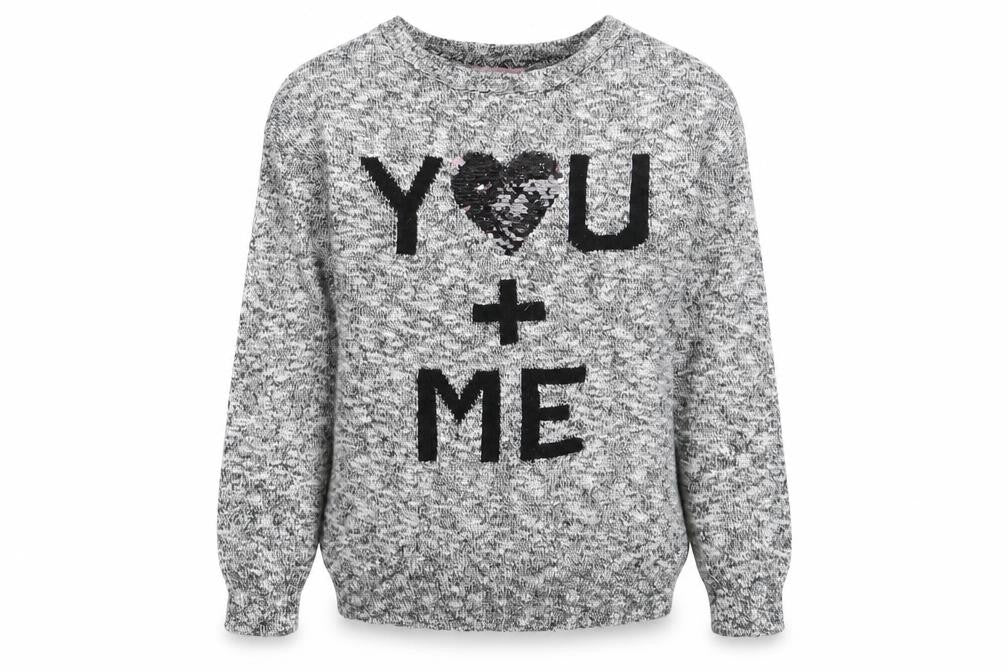 Cool Club Girls Grey Round Neck  Cotton Pullover Jumper Size 10 Years