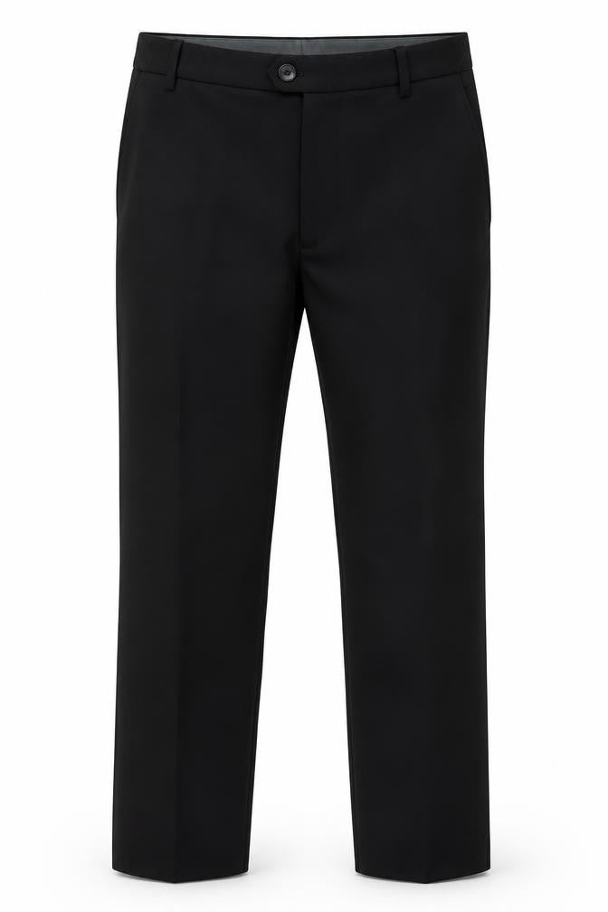 M&S Mens Black  Polyester Dress Pants Trousers Size 30 L31 in Regular Button