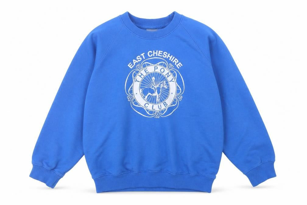 Preworn Girls Blue  Acrylic Pullover Sweatshirt Size 11-12 Years