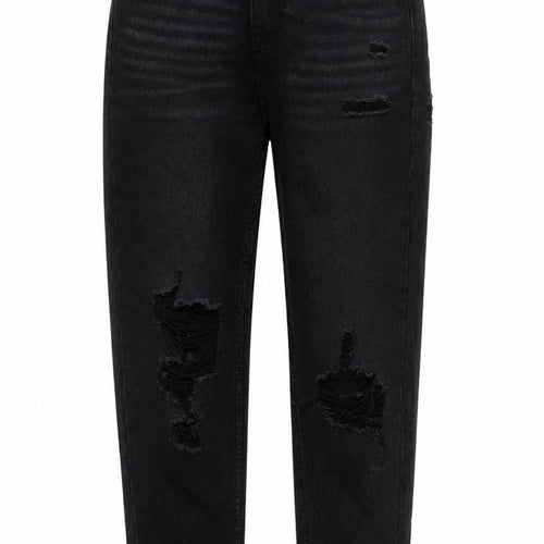 SheIn Womens Black  Cotton Mom Jeans Size S L26.5 in Regular Button