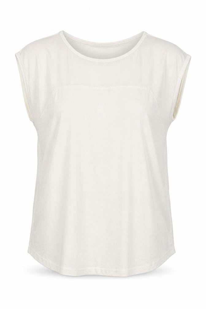 Front view of Roman women’s white viscose basic t-shirt, size UK 14, round neck