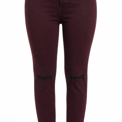 Topshop Womens Purple  Cotton Skinny Jeans Size 28 in L27 in Regular Button