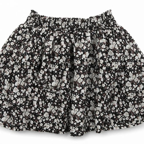 NEXT Girls Black Floral Polyester Flare Skirt Size 4 Years  Regular