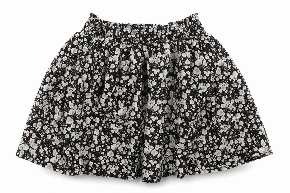 NEXT Girls Black Floral Polyester Flare Skirt Size 4 Years  Regular