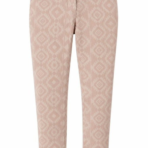 bext Womens Pink Argyle/Diamond Cotton Skinny Jeans Size 8 L28 in Regular Button