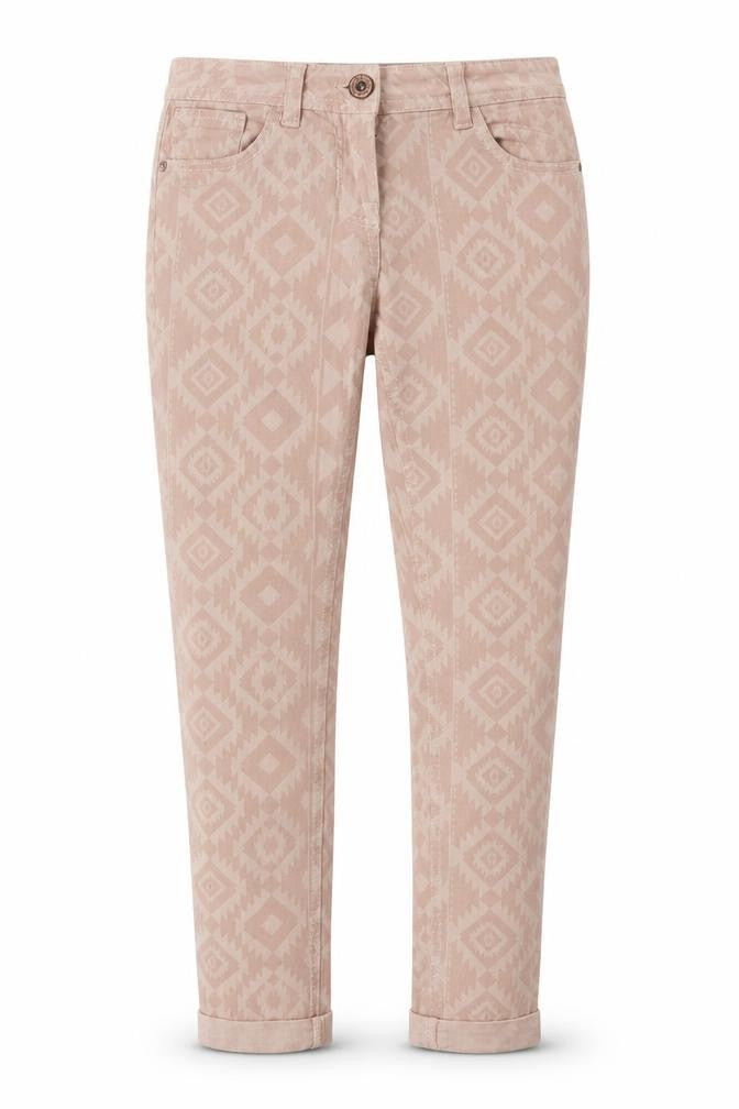bext Womens Pink Argyle/Diamond Cotton Skinny Jeans Size 8 L28 in Regular Button