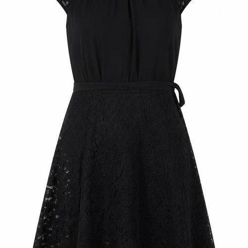Dorothy Perkins Womens Black  Cotton A-Line  Size 10  Crew Neck Zip