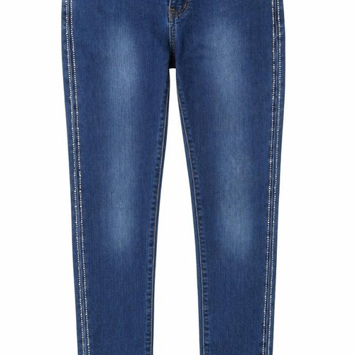 Farfallina Girls Blue  Cotton Skinny Jeans Size L L27 in Regular Zip - Pearls