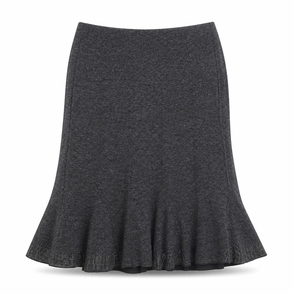 Just Elegance Womens Grey  Viscose Trumpet Skirt Size 12
