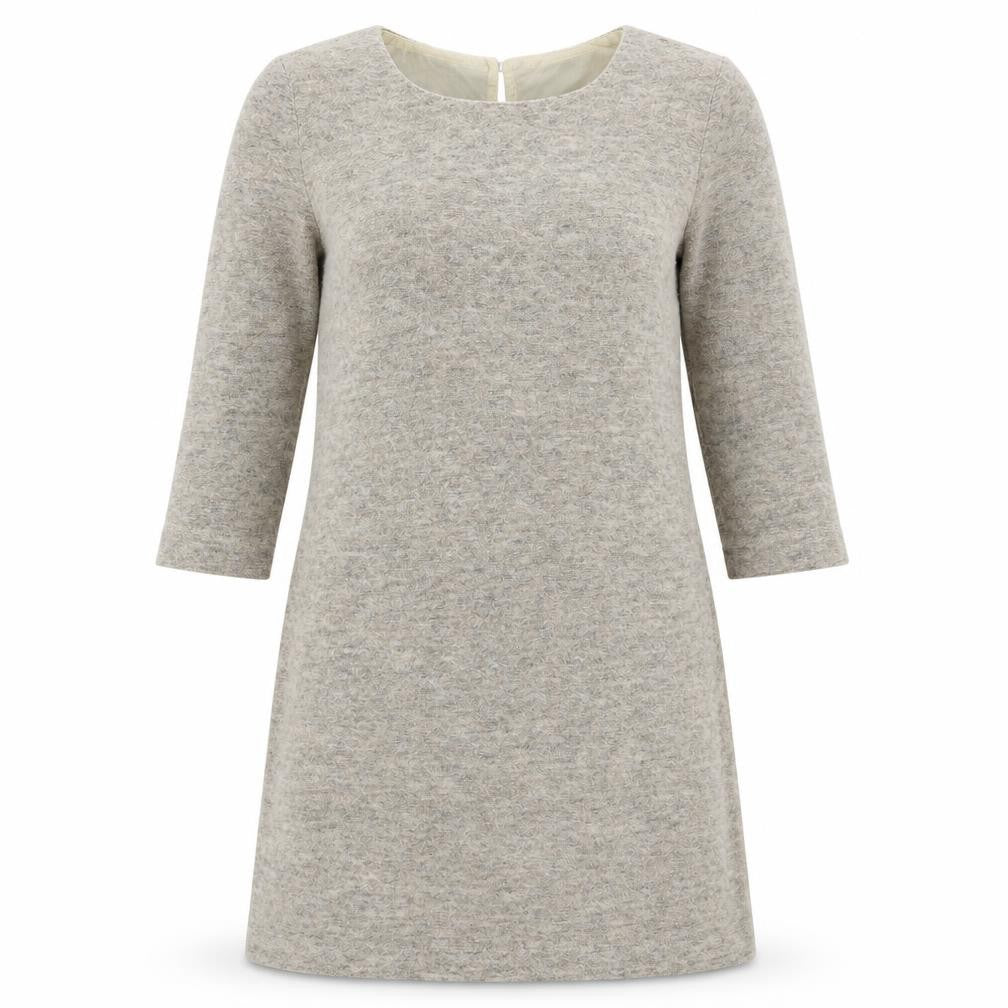 La Redoute Womens Beige  Polyester Jumper Dress  Size 8  Round Neck