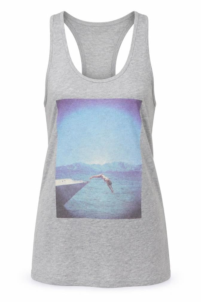 Front view of ASOS men’s grey polyester t-shirt, size S, round neck