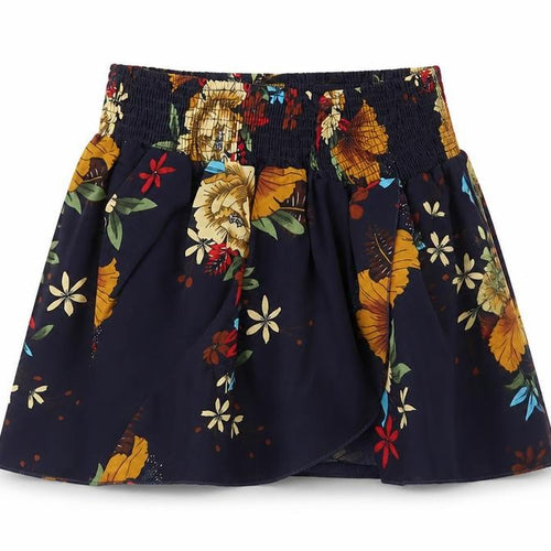 SheIn Womens Blue Floral Cotton Mini Skirt Size M