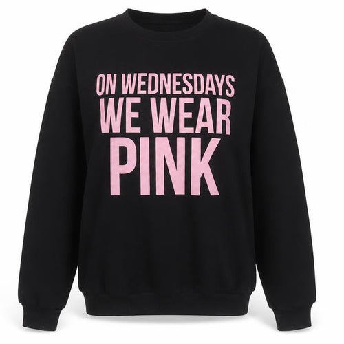 MINGA Womens Black  Cotton Pullover Sweatshirt Size M   - on Wednesdays we wear pink