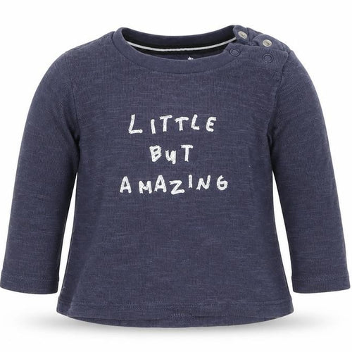 Fred & Flo Boys Blue  Cotton Basic T-Shirt Size 6-9 Months Crew Neck Pullover - Little But Amazing
