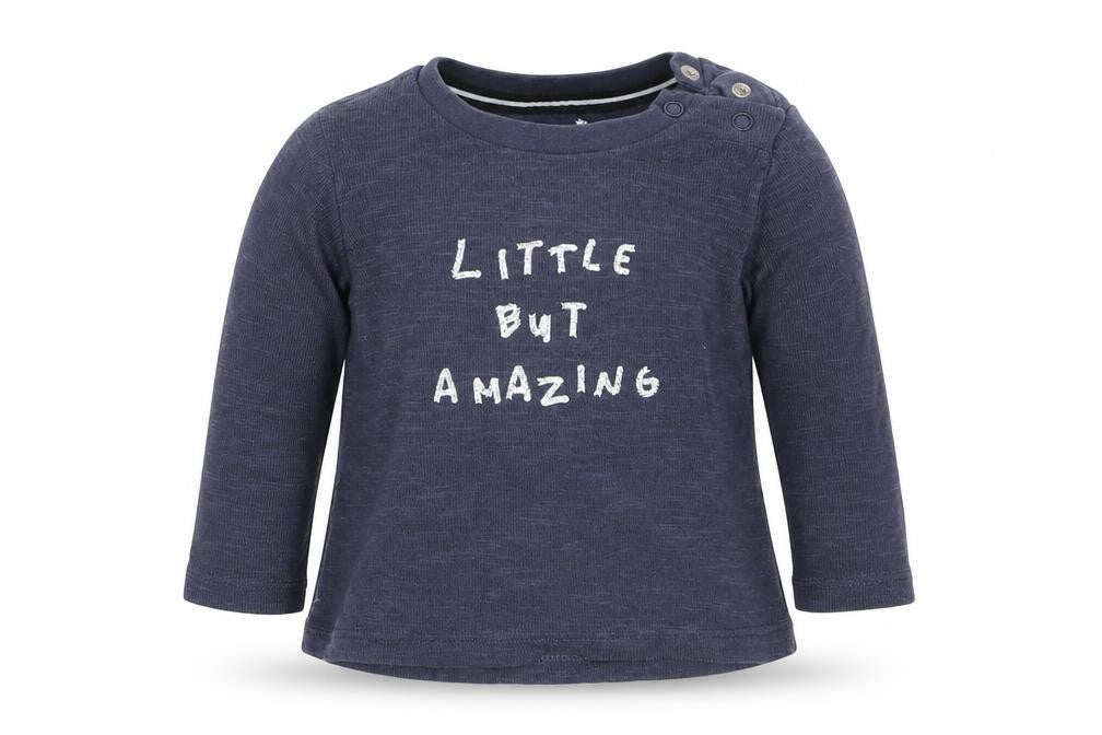 Fred & Flo Boys Blue  Cotton Basic T-Shirt Size 6-9 Months Crew Neck Pullover - Little But Amazing