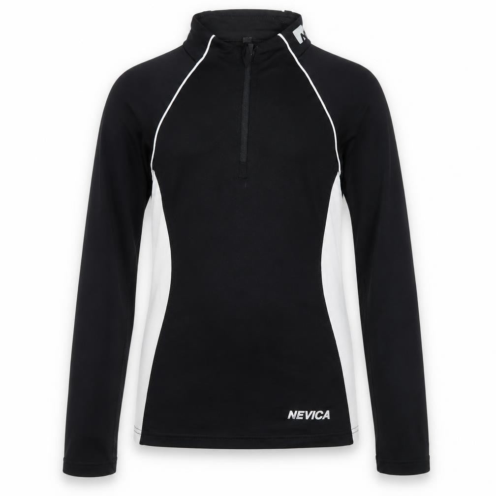 Front view of NEVICA girls’ black colourblock polyester pullover sweatshirt, size 7-8, years