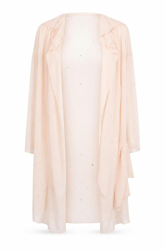 Front view of PRETTYLITTLETHING women’s pink polyester shift, size UK 10, v-neck - cape