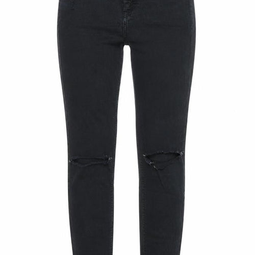 Topshop Womens Black  Cotton Skinny Jeans Size 28 in L27 in Regular Zip