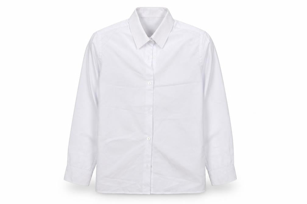 Marks & Spencer Girls White  Cotton Basic Button-Up Size 9-10 Years Collared