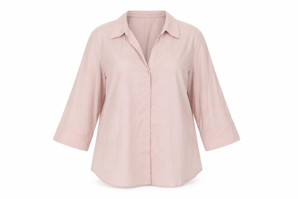 B.B.  Womens Pink  Viscose Basic Button-Up Size XL Collared