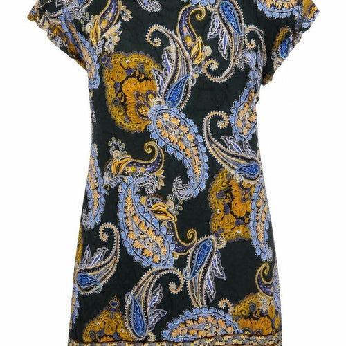 Dorothy Perkins Womens Multicoloured Paisley Viscose Mini  Size 8  Round Neck Zip