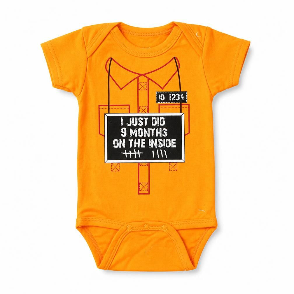 Sara Kety Baby Orange  Cotton Babygrow One-Piece Size 6-9 Months  Snap