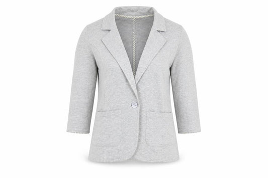 Front view of Primark women’s grey cotton jacket blazer, size UK 8