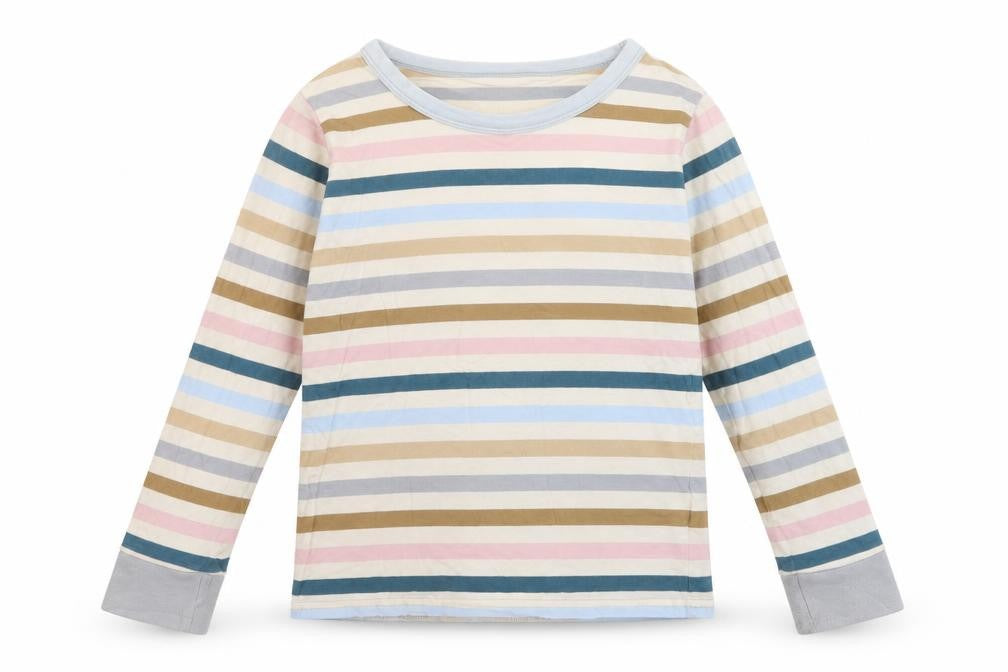NEXT Girls Multicoloured Striped Cotton Top Pyjama Top Size 8 Years