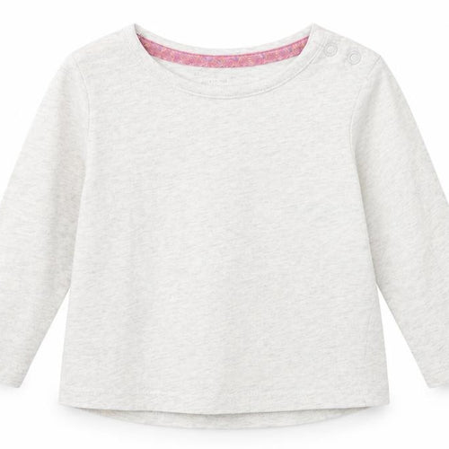 F&F Girls Grey  Cotton Basic T-Shirt Size 6-9 Months Round Neck