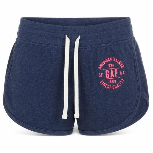 Gap Girls Blue  Cotton Sweat Shorts Size 6-7 Years  Regular Tie