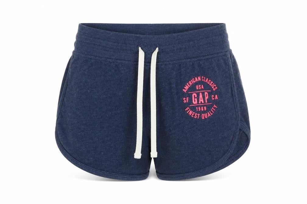 Gap Girls Blue  Cotton Sweat Shorts Size 6-7 Years  Regular Tie
