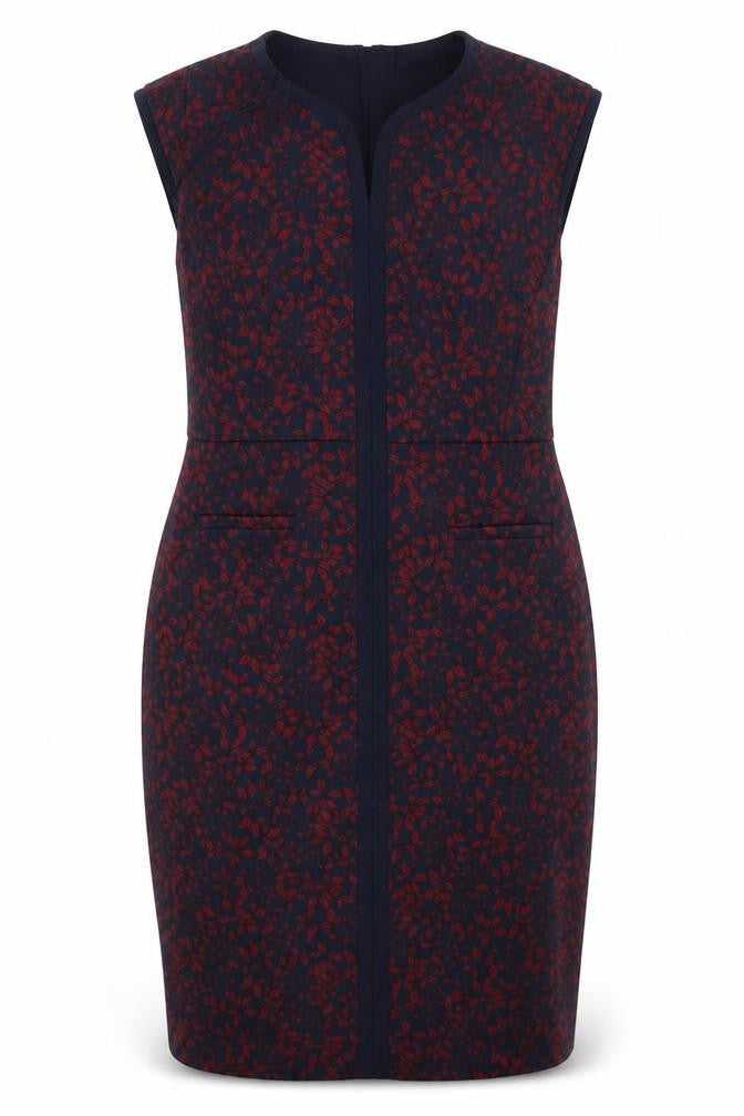 Front view of TU women’s red geometric polyester bodycon, size UK 12, v-neck pullover