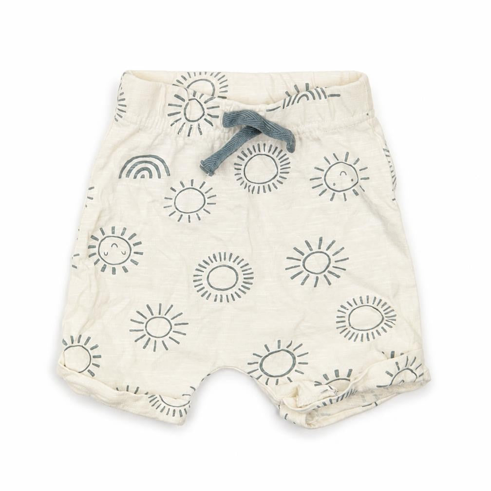 Nutmeg Baby Ivory Geometric Cotton Jogger Trousers Size 0-3 Months  Drawstring