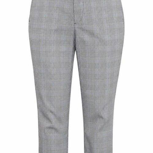 ONLY & SONS Womens Grey Plaid Viscose Capri Trousers Size 8 L25 in Regular Zip