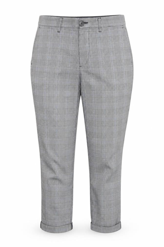 ONLY & SONS Womens Grey Plaid Viscose Capri Trousers Size 8 L25 in Regular Zip