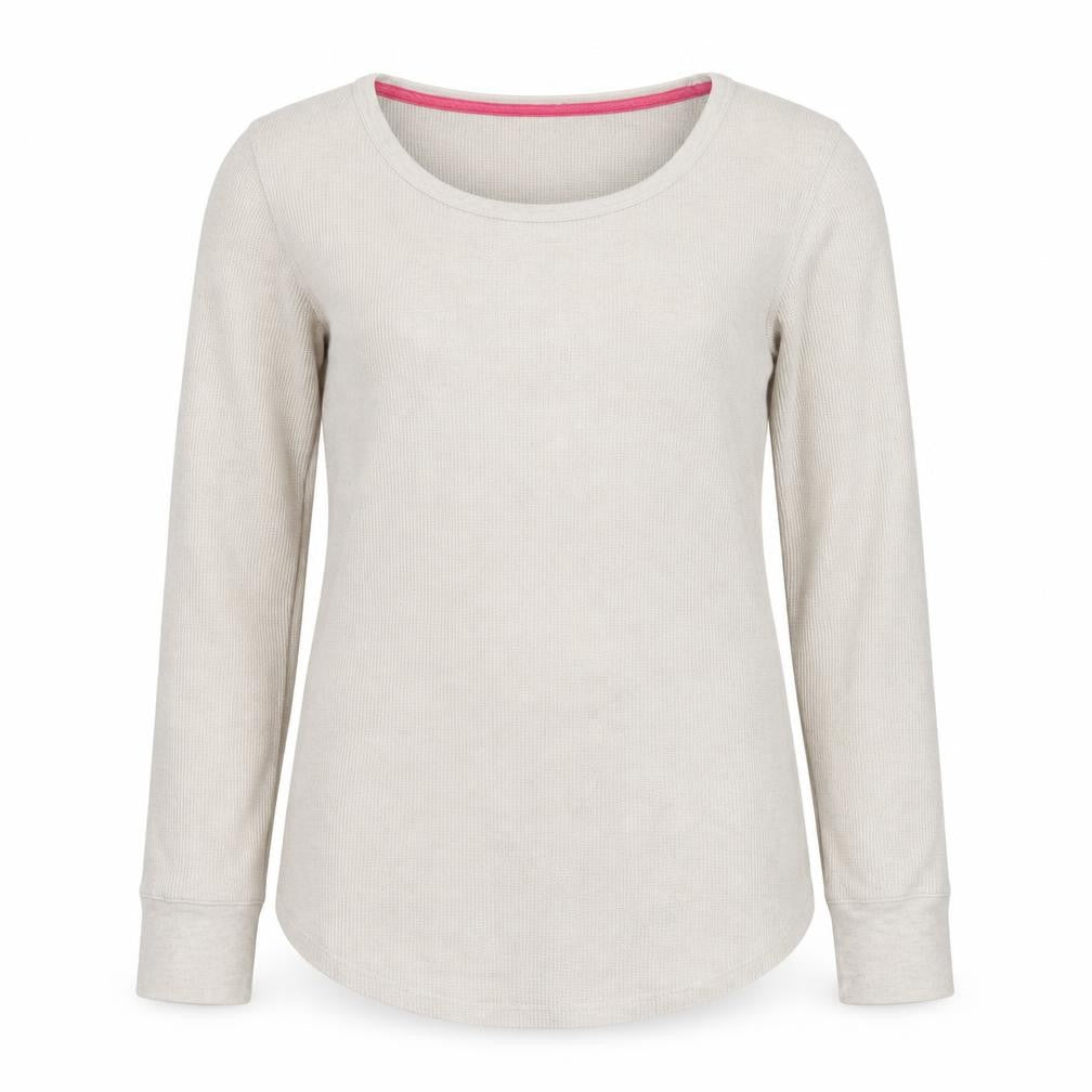 Front view of Gap women’s beige round neck cotton jumper, size S